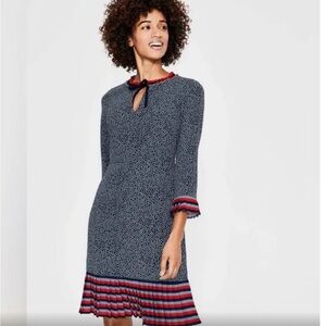 BODEN Lara Pleat Shift Dress, Polka Dots, Size 8R, Fun & Flirty!